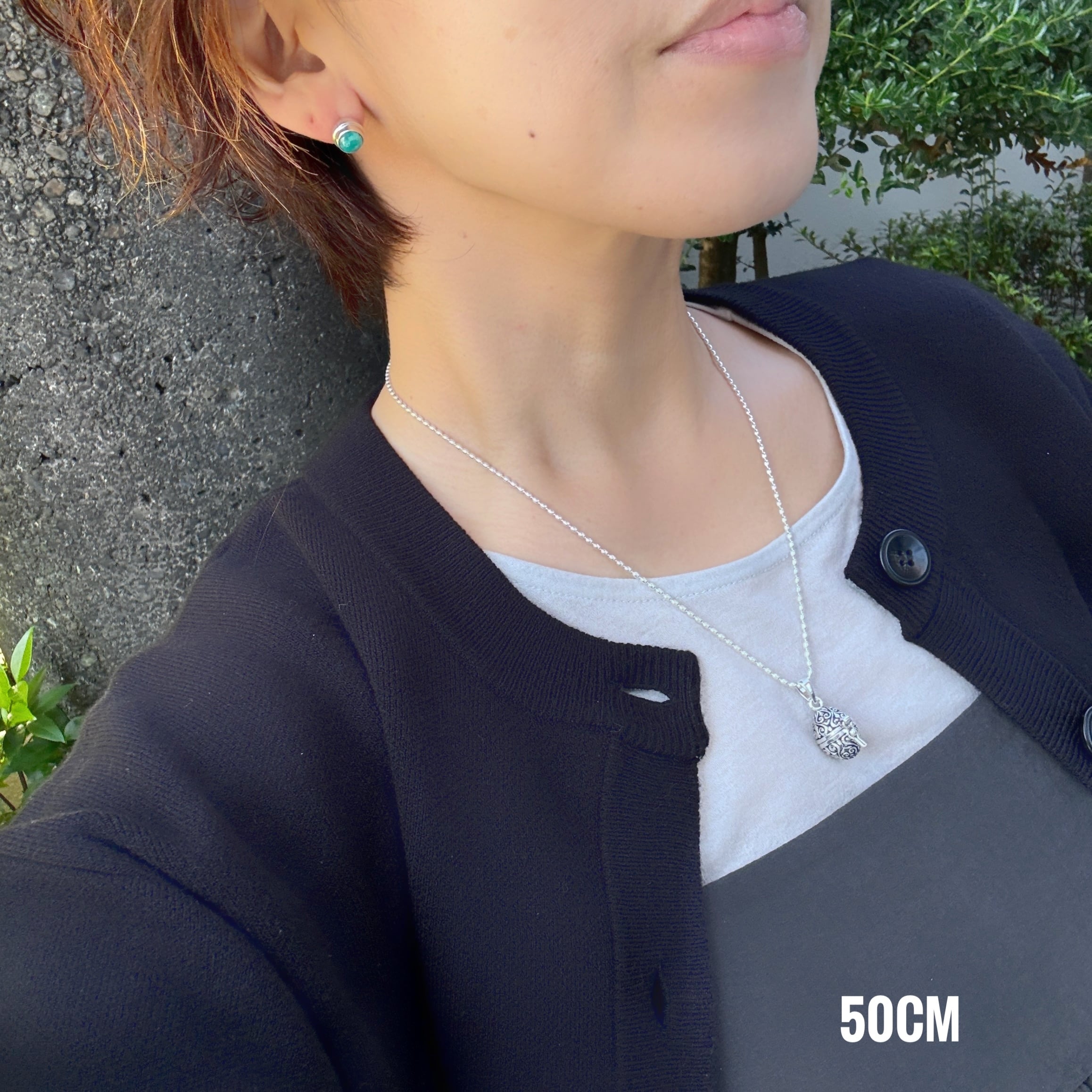 hirona167出品　ペンダントヘッド グリーンカルセドニー/ホワイトトパーズ シルバーペンダントトップ