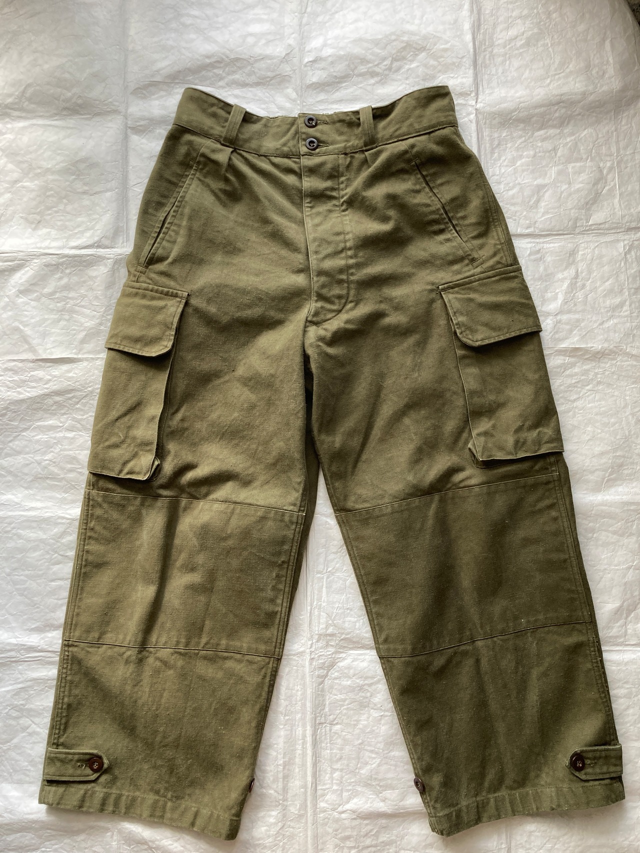 フランス軍 French Army M47 カーゴパンツ 40s〜50s 前期 コットンツイル ミリタリー ヴィンテージ古着 11 画像3