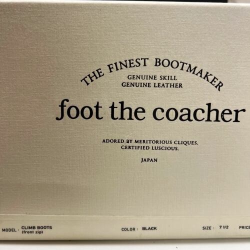 foot the coacher フットザコーチャー CLIMB BOOT FRONT ZIP size 7 1/2【中目黒t09】 |  ブランド古着Brooch powered by BASE