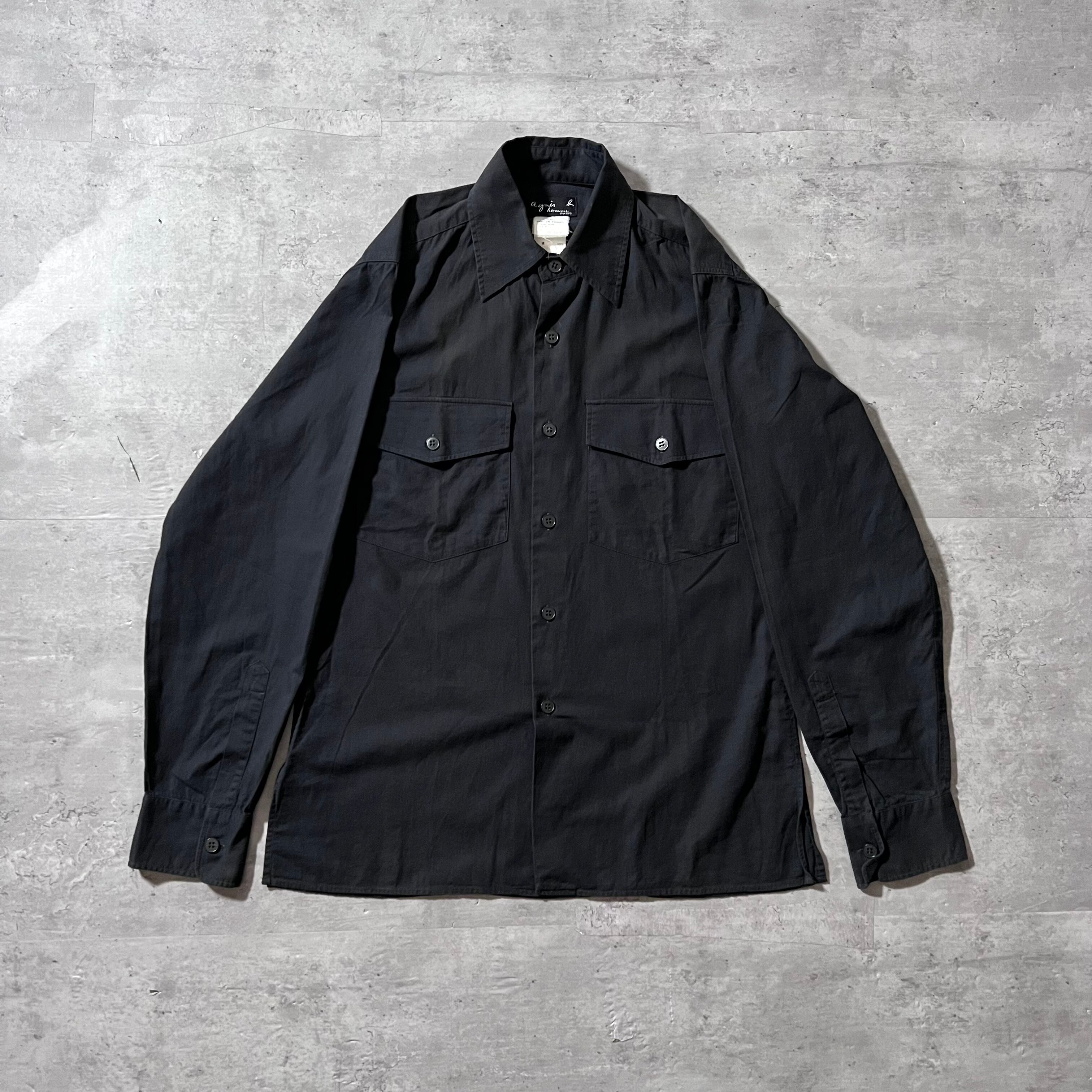 s “agnes b.” made in France french black work shirt 年代