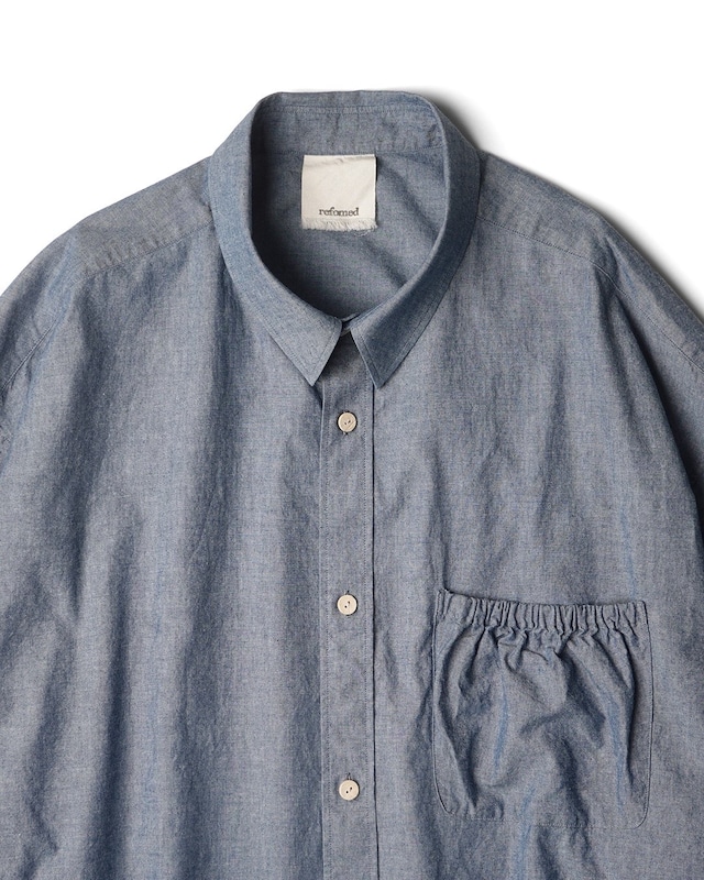 【refomed 】WRIST PATCH WIDE SHIRT