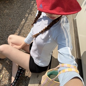 Three-Quarter Sleeve Raglan Top　2color　A0068