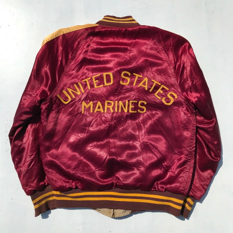 50's U.S.MARINES リバーシブルサテンジャケット チェーンステッチ 