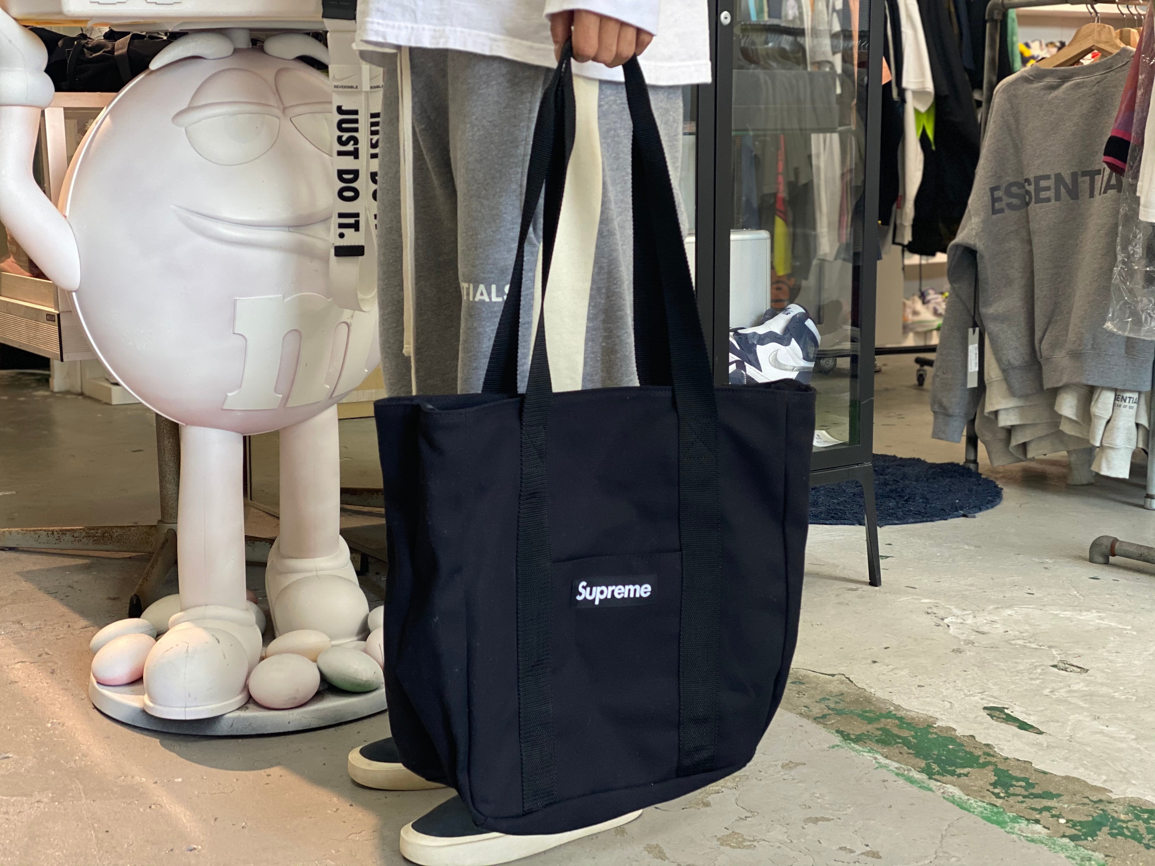 supreme canvas tote black