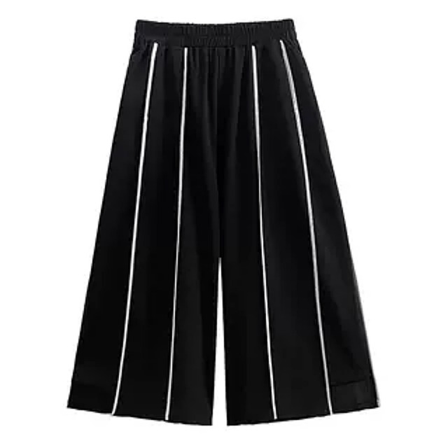 Piping line wide pants C0181