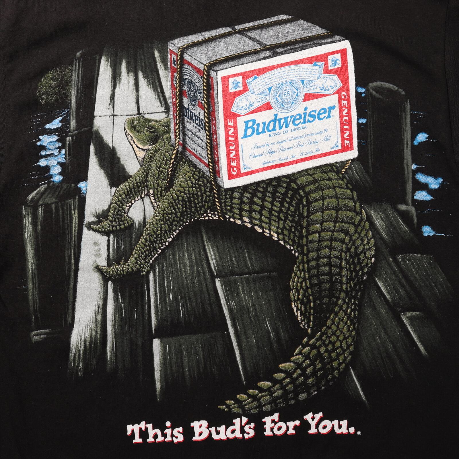 Deadstock XL 96年 USA 両面 バドワイザー frog カエル ワニ トカゲ T 