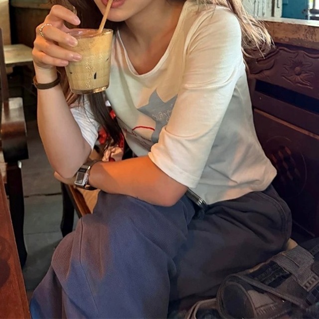スターモチーフポップレタリングカットソー 2col R02829
