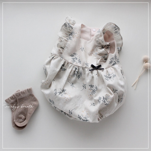 ロンパース 女の子 グレージュ