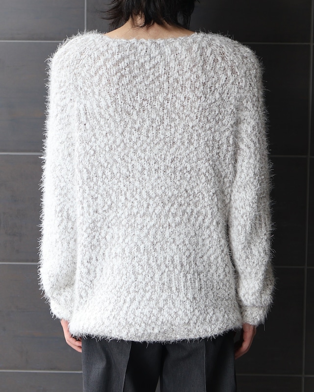 loose neck shaggy knit