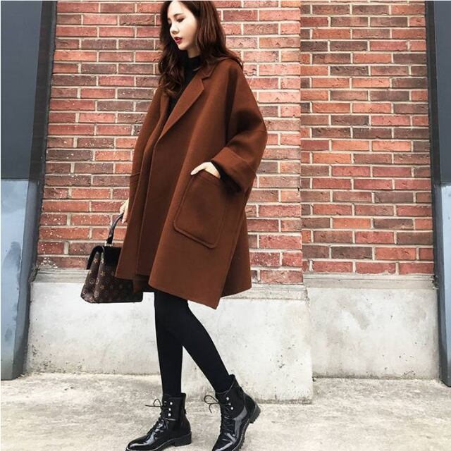 【予約販売】コート レディース 秋 冬 コート ビッグポケット ミディアム丈 M,L,XL,2XL,3XL,4XL 大きいサイズ