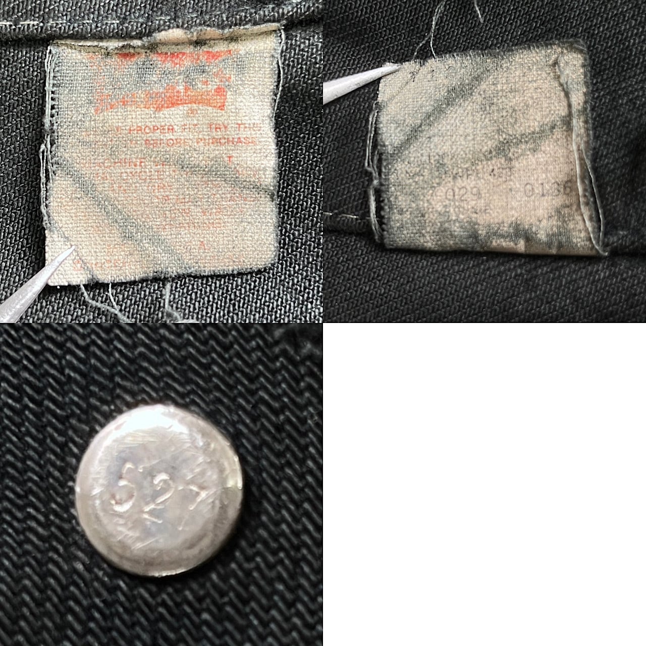 襤褸 90年代 USA製 Levi's リーバイス ブラックデニムジャケット