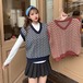 ✞ ♡Vネック♥カワイイ♥ショートニットノースリーブトップス スタンダードパターン レトロ ✞ゴスロリ SM ミリ 甘ロリ クラロリ 和ロリ エレガント 黒ロリ 姫ロリ 華ロリ BB-BB77204418436