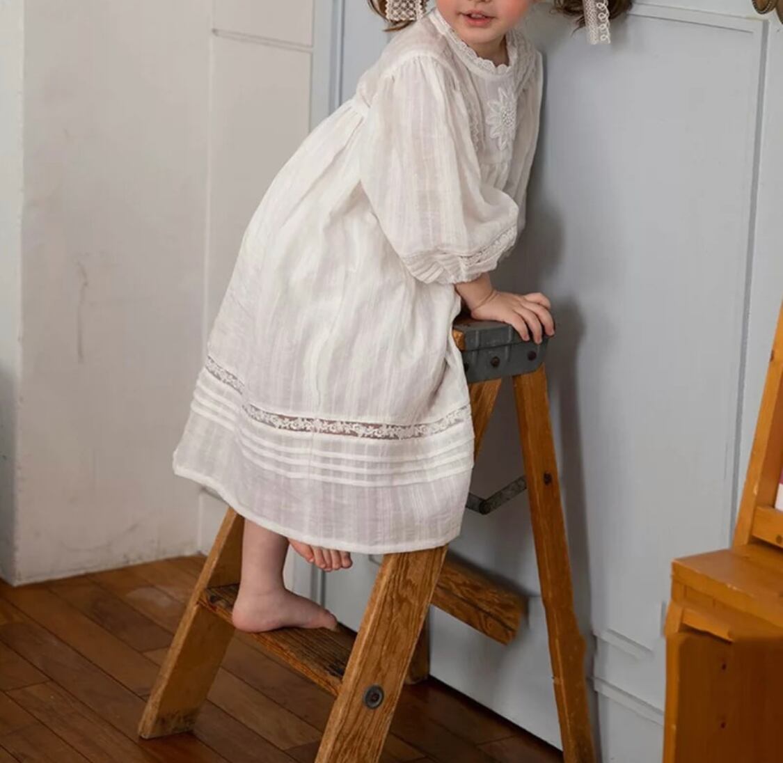 コットンナチュラルワンピース》》》》》ドレス 海外子供服 プチプラ キッズフォト 撮影 ドレス