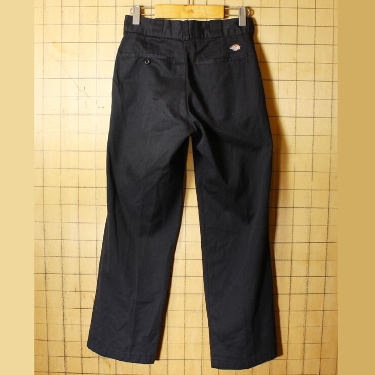 80s USA製 Dickies ディッキーズ 874 ワーク パンツ ブラック 黒 W28