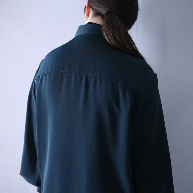 "刺繍×稲穂" double button design napoleon shirt