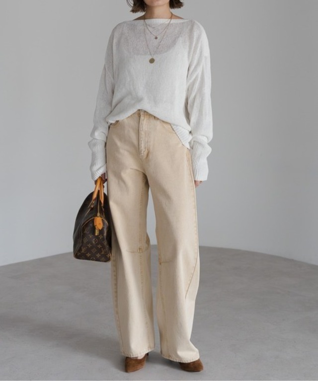 カーブライン立体シルエットデニムパンツ