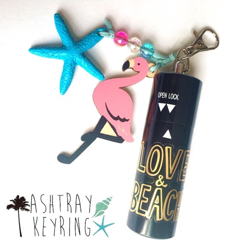 トロピカル 携帯灰皿キーホルダー ブラック★フラミンゴ ヒトデ タバコ iQOS
