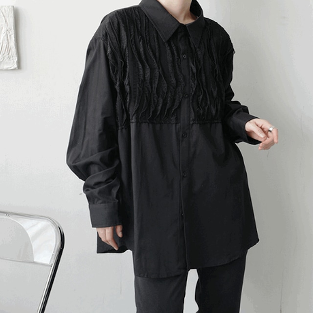 niche design loose shirt（ニッチデザインルーズシャツ）-b1234