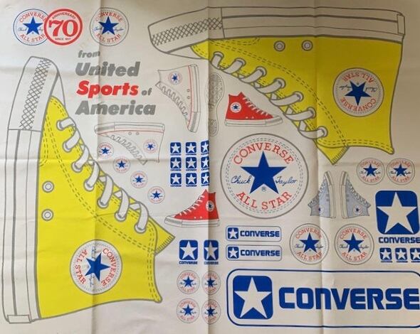 超レア 80s コンバース 70周年記念 布 壁紙 ヴィンテージ 古着屋youth Vintage