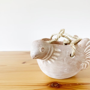 Bird hanging terra cotta pot