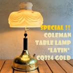 《SP》コールマン CQ324 LATIN ビンテージ テーブルランプ 324グリーン オリジナルシェード 1920年代製造 純正 ブラスタンク ホワイトガソリン 完全分解清掃 点火良好 ゴールド USA製 超美品 SPECIAL