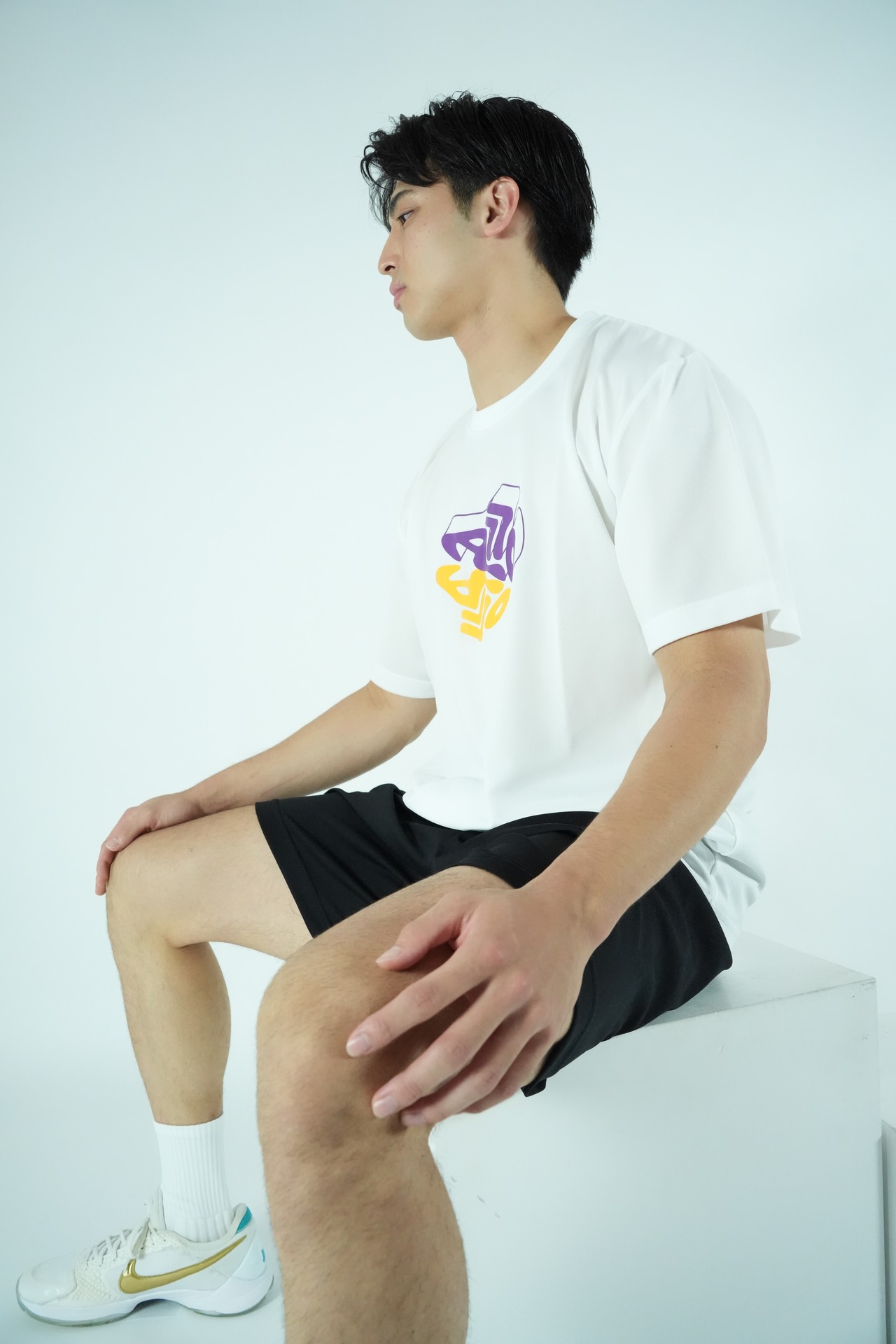 Kicks Logo Tee  - white/purple/gold
