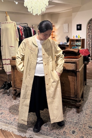 GABRIELLA BENELLI オフホワイトレザーロングコート