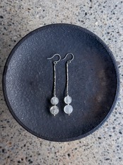 tay Original／Vintage glass beads & Karen silver beads earring (clear)