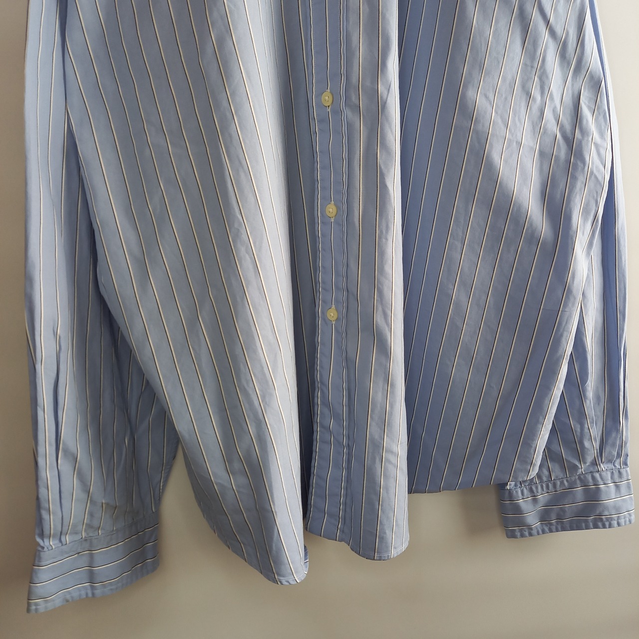 ラルフローレン　コットン　BDシャツ　ストライプ　オーバーサイズ　刺繍ロゴ