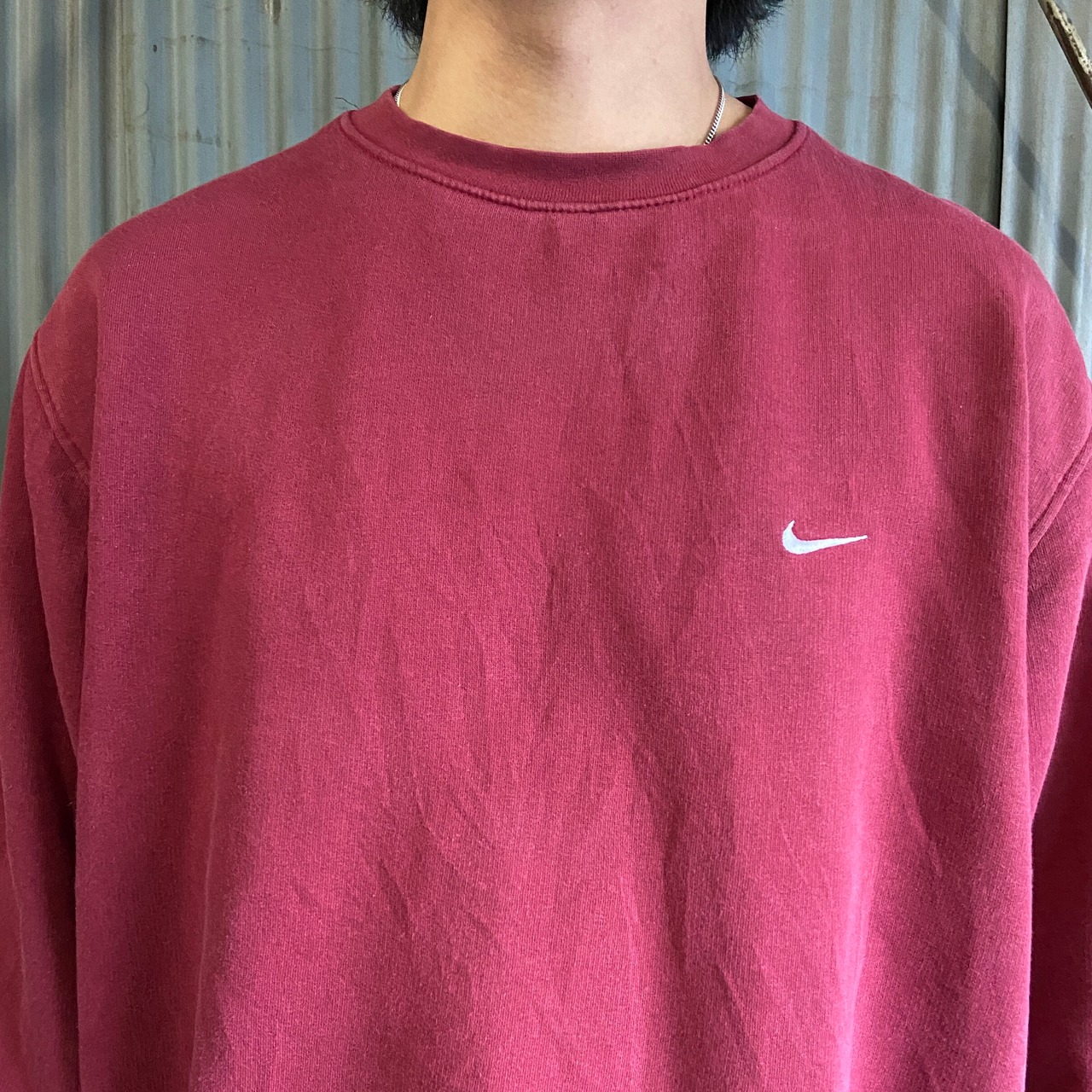 00年代 NIKE ナイキ スモールスウォッシュ ワンポイントロゴ刺繍 