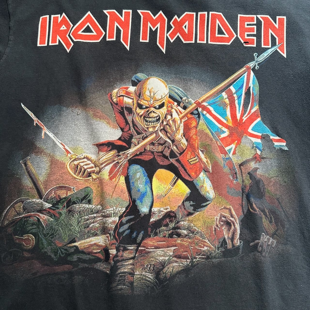 IRON MAIDEN アイアンメイデン バンドTシャツ ダメージ有り 黒 XL 古着