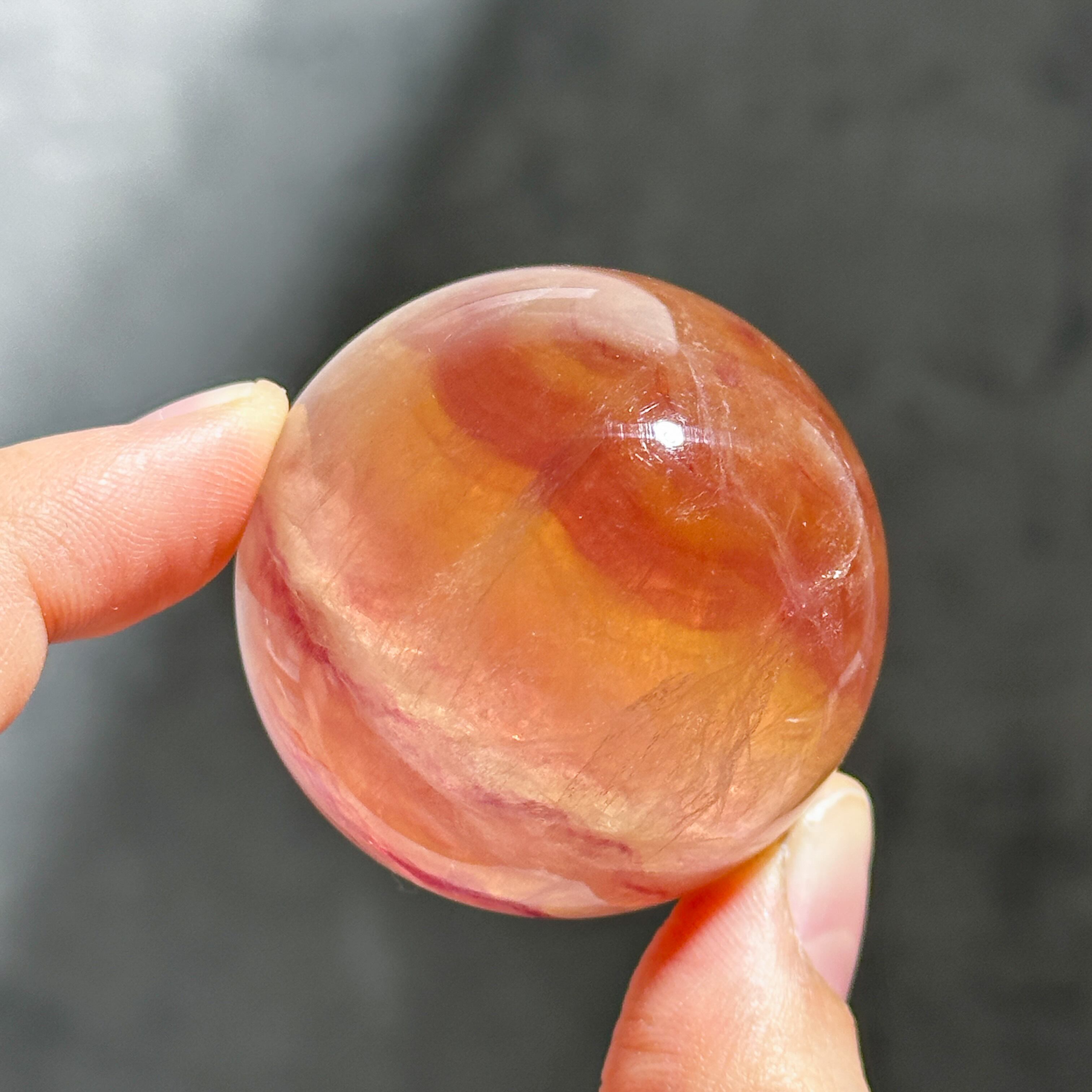 ⭐ カラフル フローライト スフィア ⭐ 4pcs ⭐ レインボーフローライト スフィア（丸玉）91◇ Rainbow Fluorite