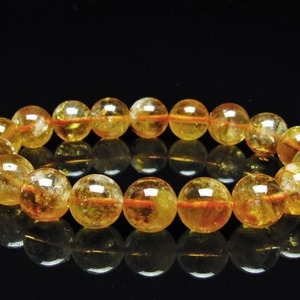 シトリン ブレスレット 虹入り 11mm シトリンクォーツ ブレス メール便可 一点物 111-50429