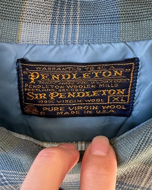 -Pendleton- Vintage 70s XL Check Shirt made in USA