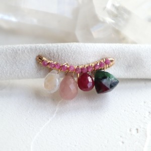 ［片耳イヤリング］single earring/14kgf ルビーインゾイサイト