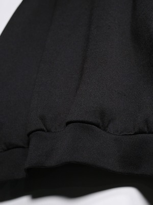 "PLUMA" black gloss fabric liner thermal zip-up hoodie