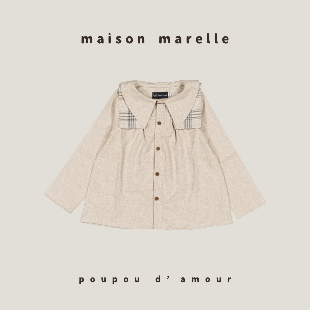 12M~5Y 送料無料【予約】maison marelle|Blouse DUC - flannel beige(11月上旬以降入荷予定)
