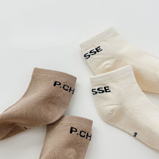 【即納】ベーシックカラーのショート丈ソックス 5足セット