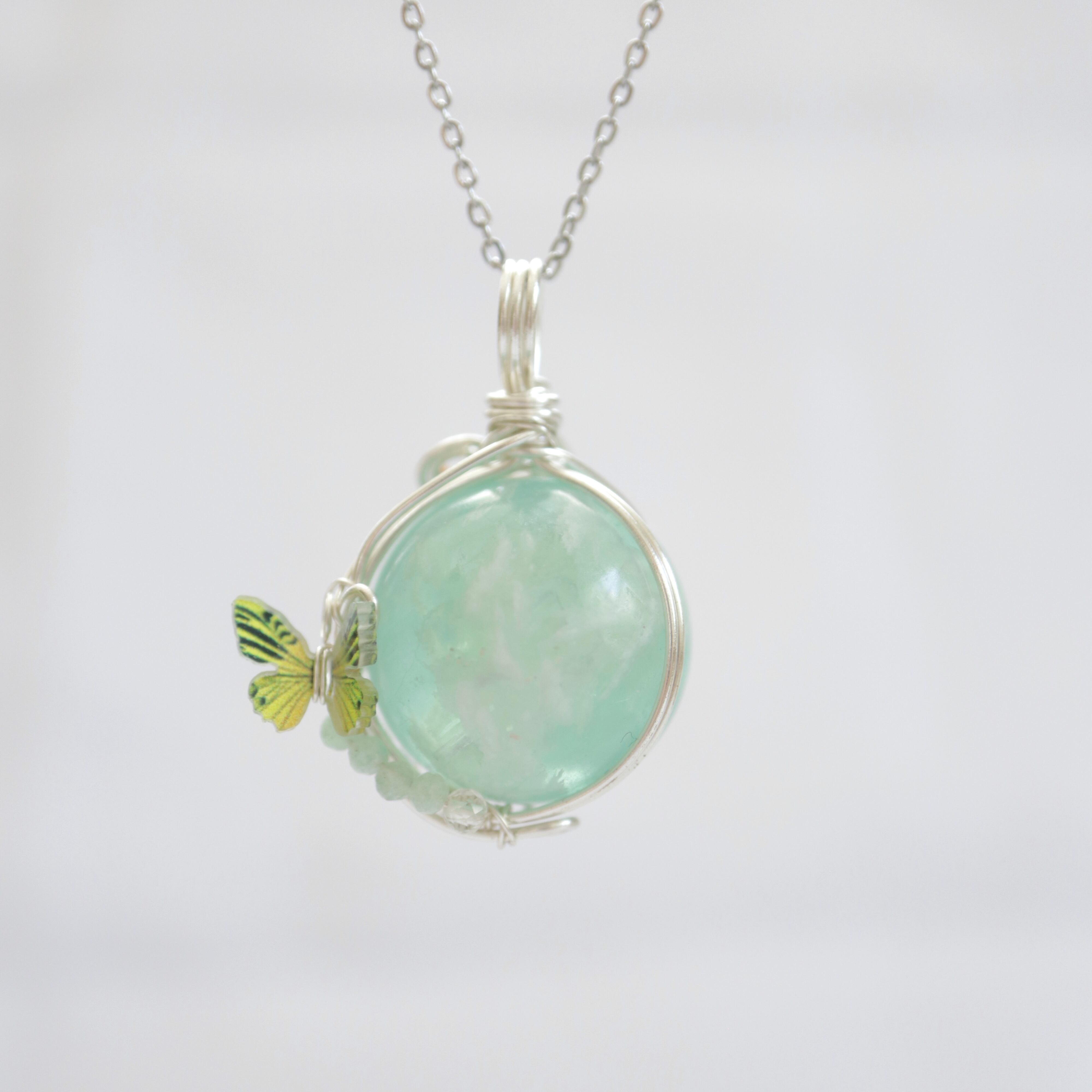 1点もの フェザーインフローライト ワイヤーラッピング