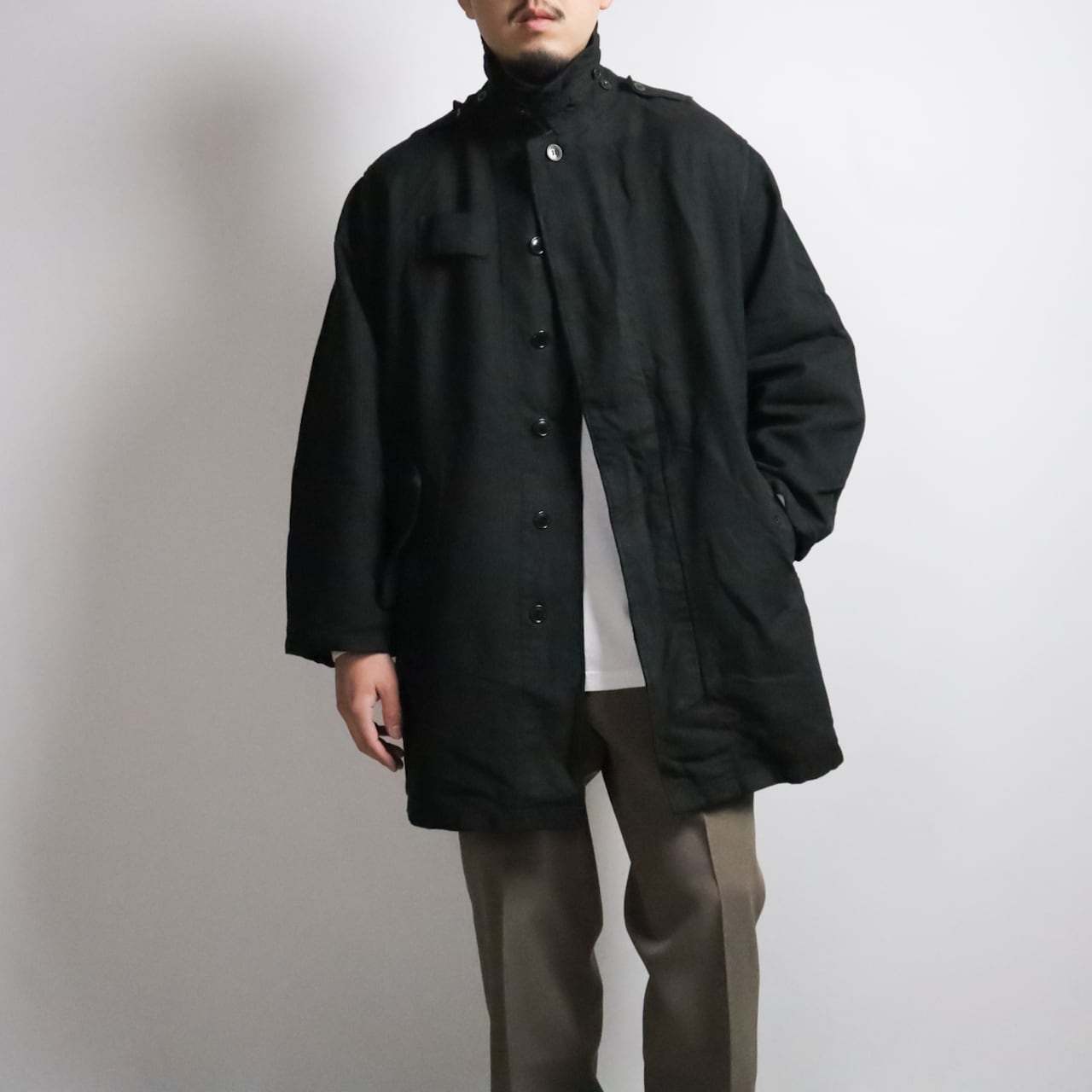 DEAD STOCK】CZECH ARMY M-60 RAINDROP CAMO FIELD COAT BLACK OVERDYE