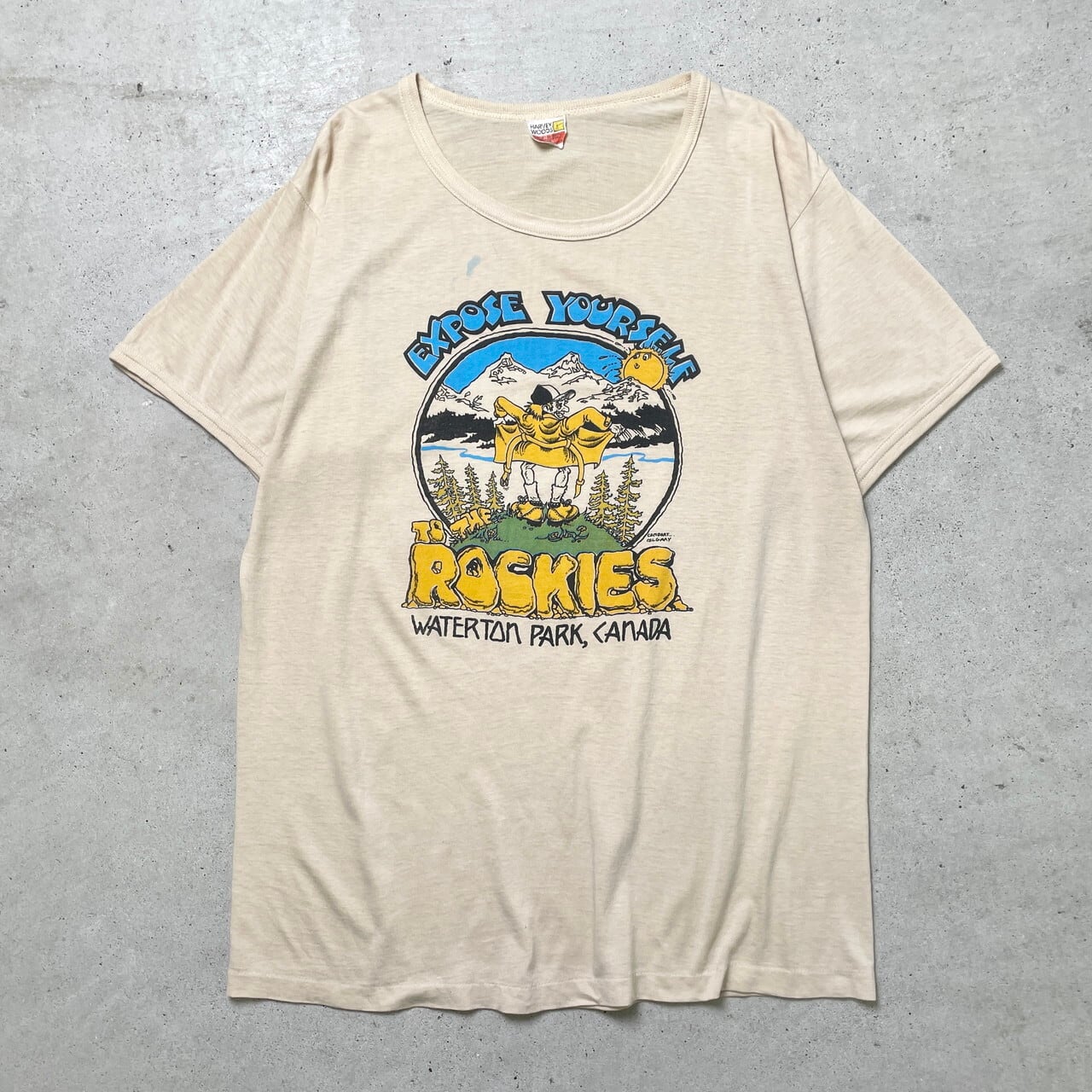 70年代 カナダ製 TO THE POCKIES スーベニア プリントTシャツ メンズ 