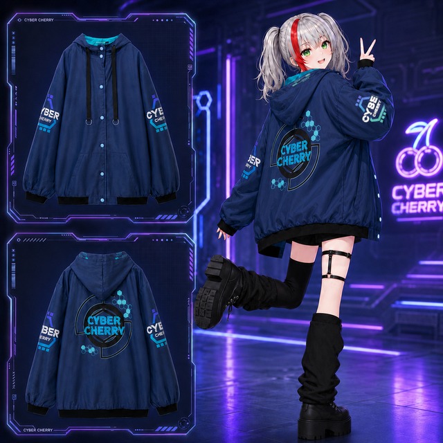 【CYBER CHERRY】CYBER NAVY WIND BREAKER