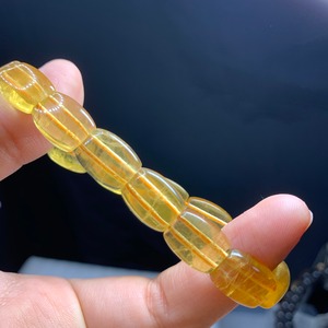 b158 イエローオレンジフローライトバングルブレスレット