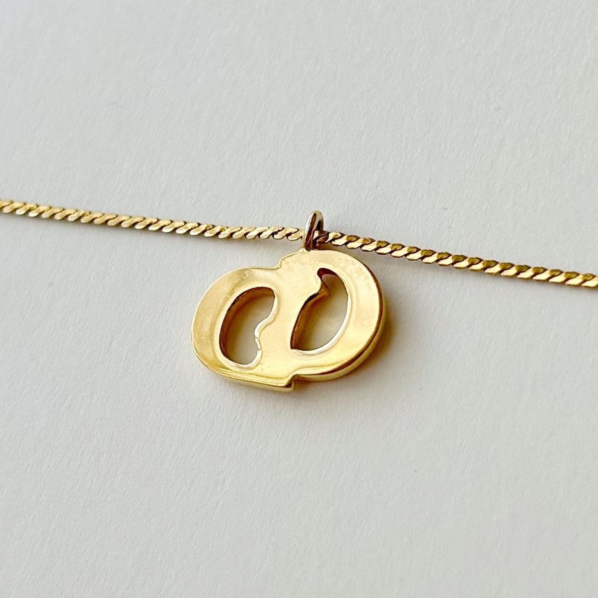 N7008】Christian Dior CD logo line necklace/クリスチャンディオール