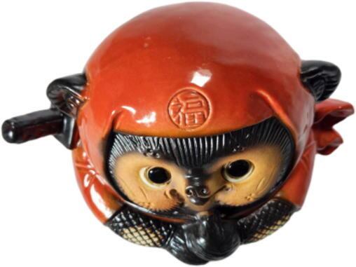 忍者狸 赤 5号 （ドローン） （忍者たぬき・忍者狸・置物・たぬき