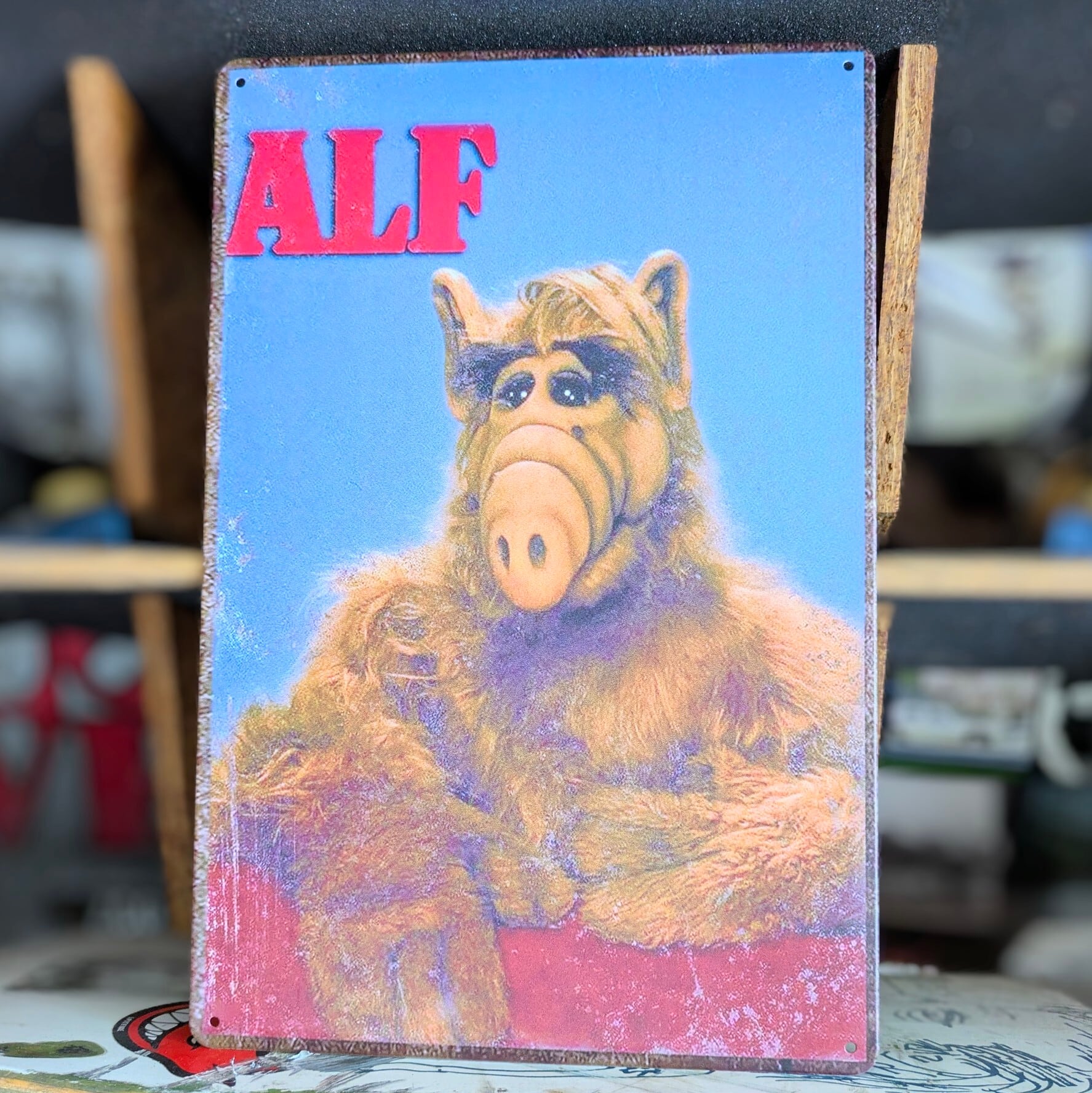♧再入荷！ 送料無料！ちょうどいいブリキ看板 ビンテージ加工【アルフ