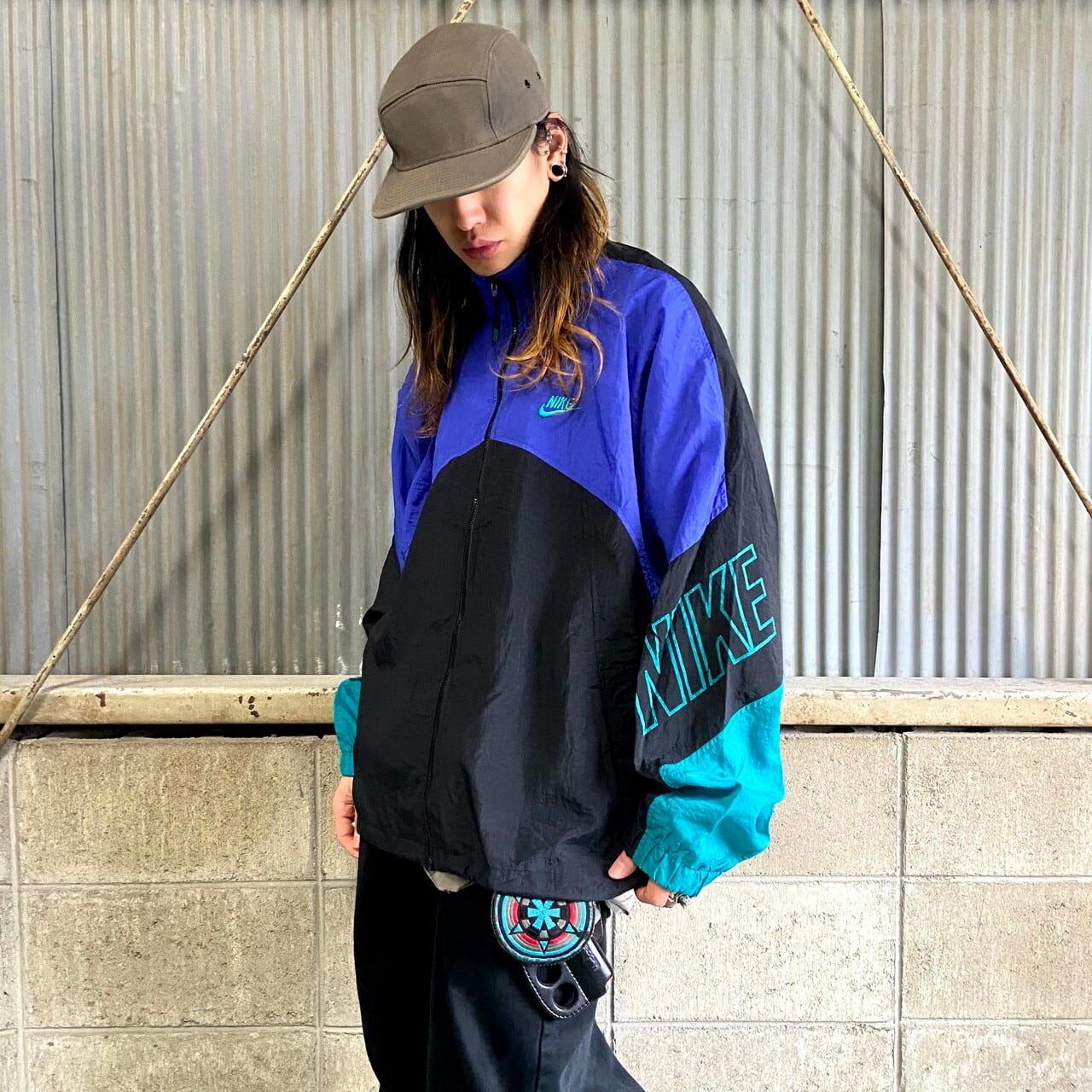 NIKE ナイキ 80s 90s セットアップ XL ナイロン ビンテージ - アウター