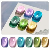 GAOY ジェルネイル マグネットネイル キャッツアイジェル 6色セット ギャラクシー ホログラフ ネイル 磁石付き カラージェル サロンネイル セルフネイルアート(カラフルな銀河)