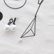 NECKLACE || 【通常商品】 TRIANGULAR PYRAMID WITH PEARL NECKLACE || 1 NECKLACE || BLACK || FAL033