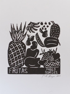 PABLO BORGES パブロ・ボルジェス 木版画 S　【FRUTAS】